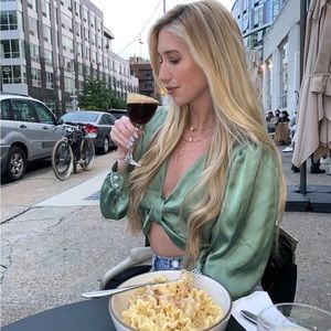 Zara knitted satin crop top in size S